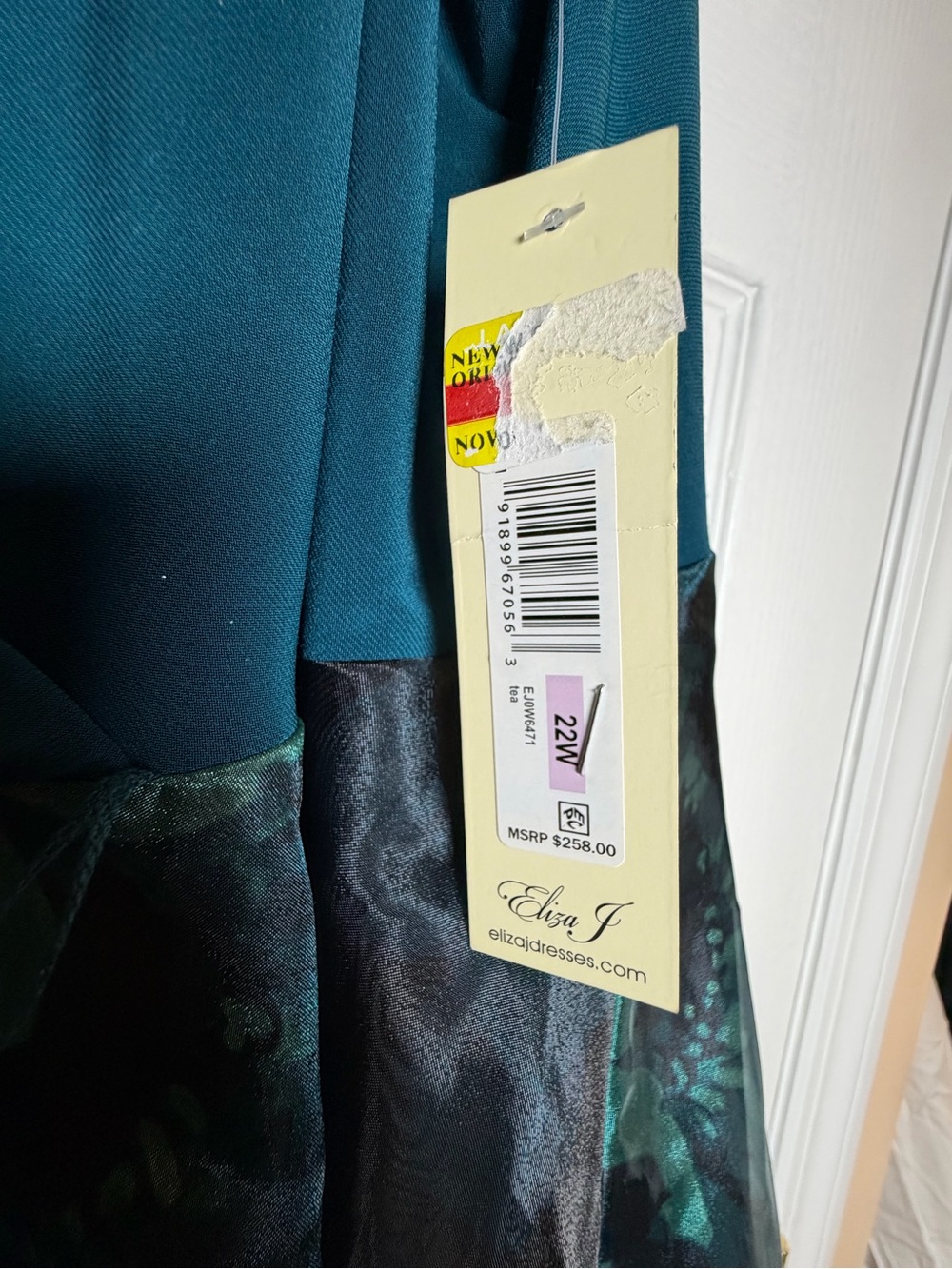 Eliza J Teal Floral V-Neck Maxi Dress - Picture 5 of 7